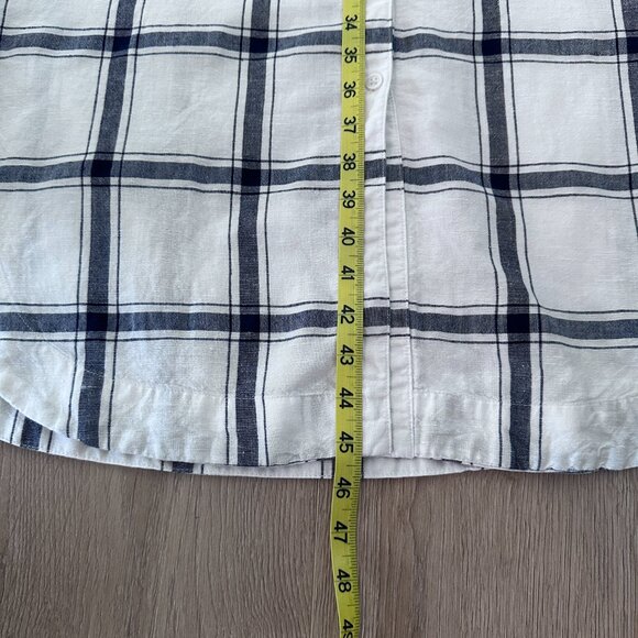 Midi/Maxi Shirt Dress sz 8  in Linen/Cotton- White & Blue Check - Picture 9 of 11